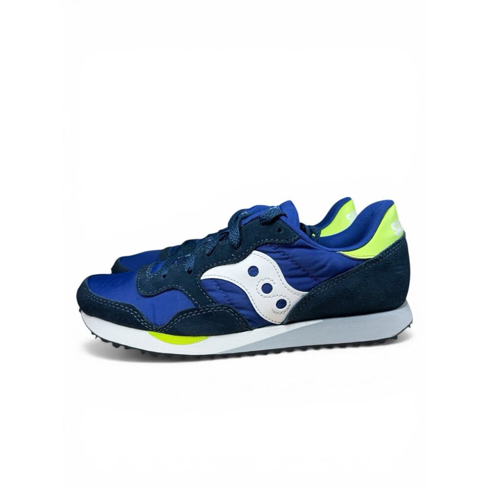 Size 7W Saucony DXN Trainer Retro Sneakers Blue Green Women Running Shoes Unisex